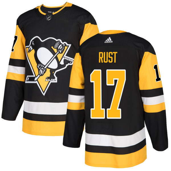 Adidas Penguins #17 Bryan Rust Black Home Authentic Stitched NHL Jersey - Click Image to Close